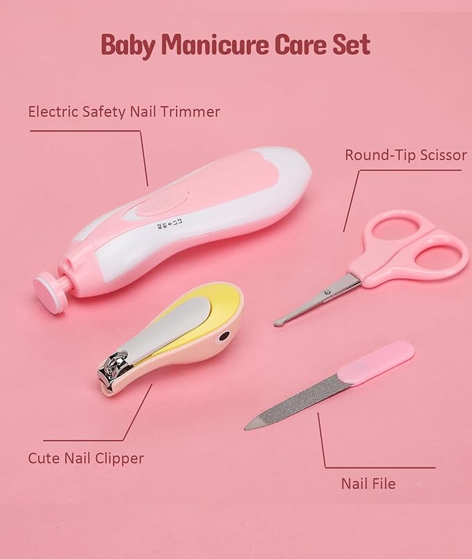 Baby Healthcare and Grooming Kit, Electric Safety Nail Trimmer Baby Nursery Kit - Image 2