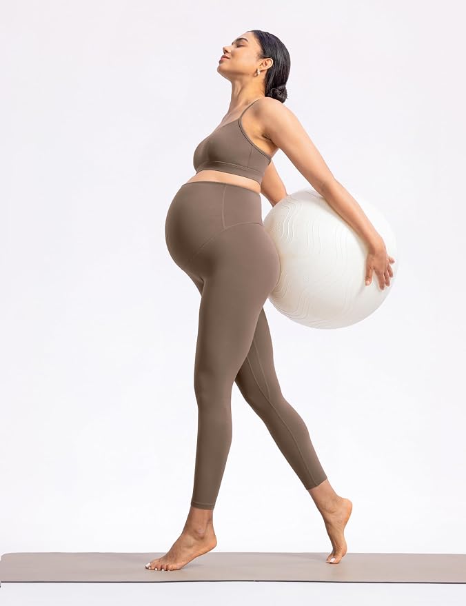 POSHDIVAH Women's Creamluxe Maternity Leggings 25"/28" Over The Belly Pregnancy - Image 7