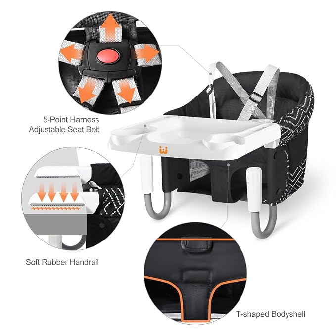 MTWML Hook On High Chair with Tray, Portable Baby High Chair That Attaches to - Image 4
