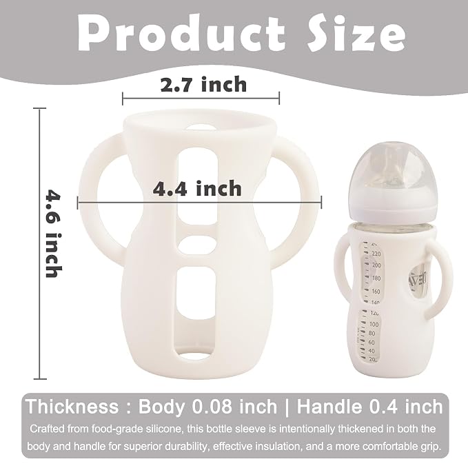 4 Pack Silicone Sleeves for Avent Natural Glass Baby Bottles, Anti Breakage - Image 2