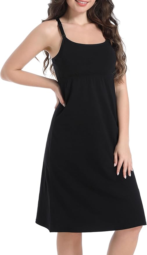 SUIEK 3-Pack Maternity Nursing Nightgown Cotton Breastfeeding Dress Pregnancy - Image 5