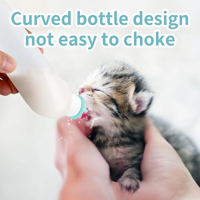 5Pack Kitten Bottle for Nursing Puppy Milk Kitten Bottles Feeding Kit Silicone - Image 5