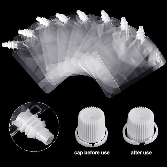 Meanplan 100 Pcs Plastic Pouches Bulk Reusable Squeeze Pouches Clear Plastic - Image 7
