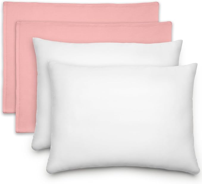 Comfy Cubs Toddler Pillow with Cotton Pillowcase, 13 x 18 in, 2 Pack by ComfyCubs