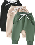 Sejardin Toddler Baby Boy Girl Pants 3 Pack Solid Color Elastic Waist Jogger by Sejardin