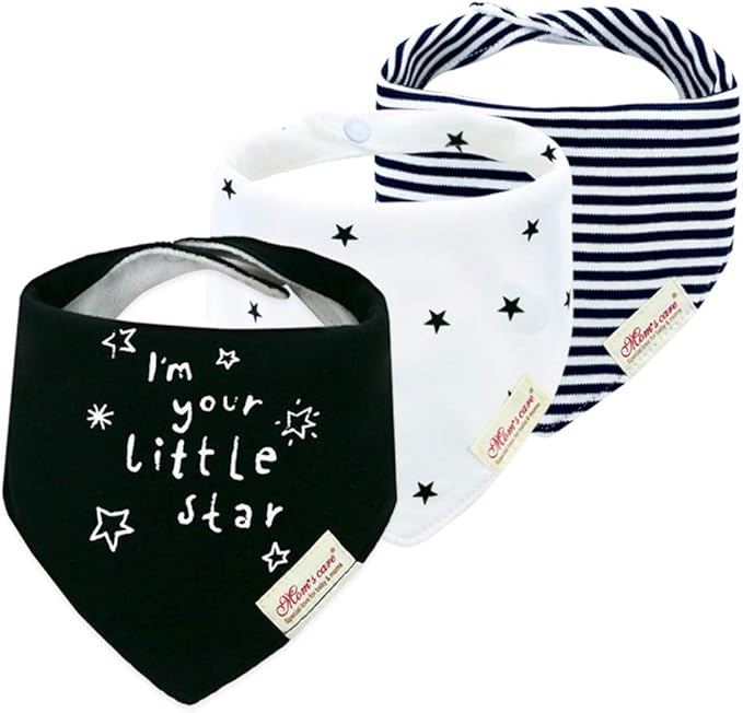 JN&LULU 3 Pack Newborn Baby Bibs Bandana Drool Bibs by JNLULU
