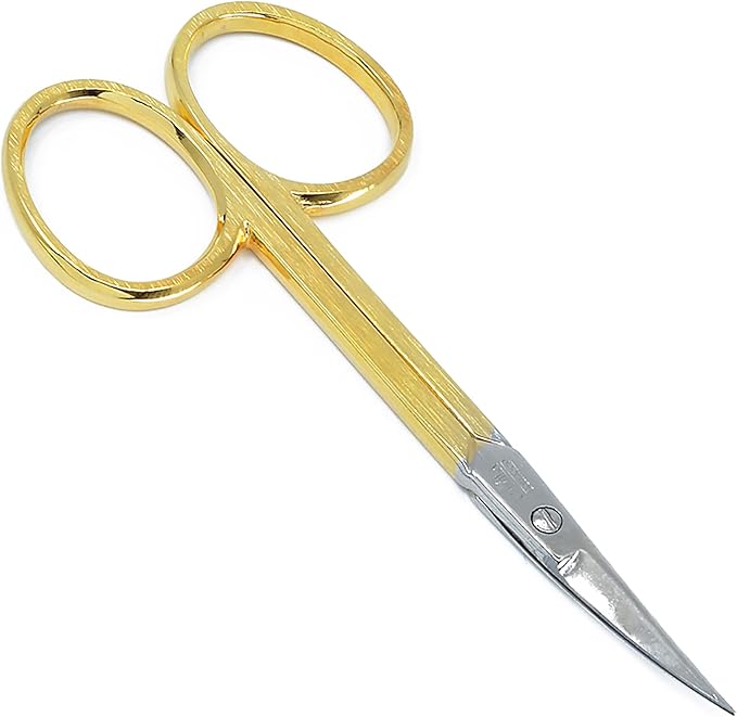 CS05 Professional Nail Cuticle Scissors, Hypoallergenic Gold Plated Sharp by CamilaSolingen