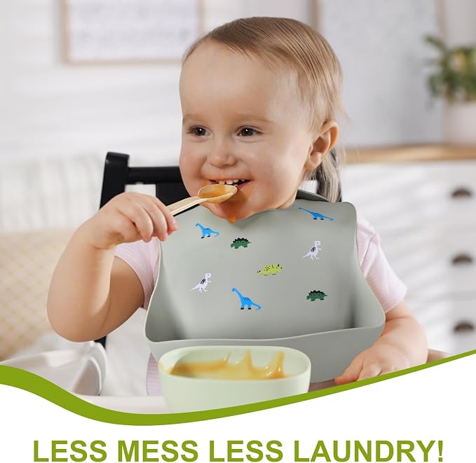 Accmor Silicone Baby Bibs, Waterproof Soft Bibs - Image 3