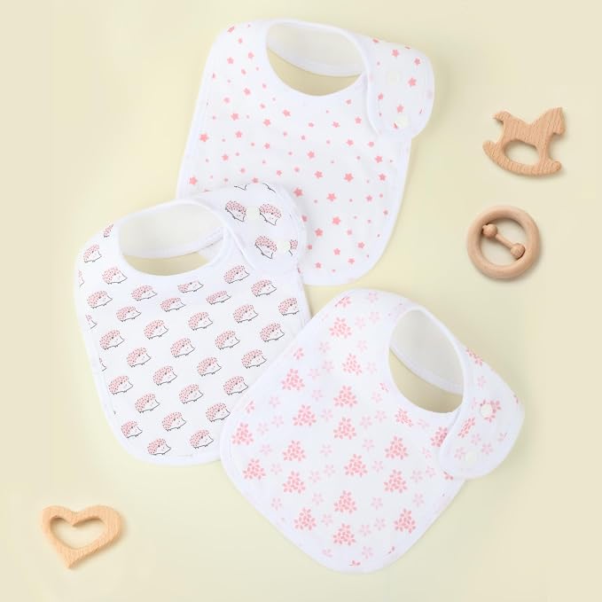 Baby Bibs Soft and Absorbent Organic Cotton Bandana Drool Bibs Set - Image 7