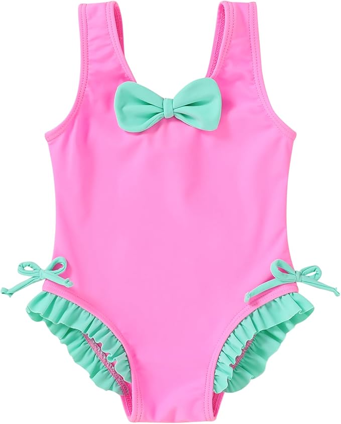 YOUNGER TREE Toddler Swimsuit Girl Cute Stripe One-Piece Ruffle Swimwear Baby by YOUNGERTREE