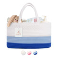 Baby Diaper Caddy Organizer, Extra Large Cotton Rope Nursery Diaper Basket by LuxuryLittle