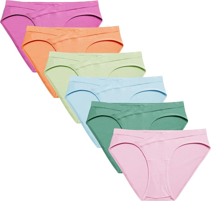 Molasus Cotton Crossover Maternity Underwear Under Bump Pregnancy Bikinis by Molasus