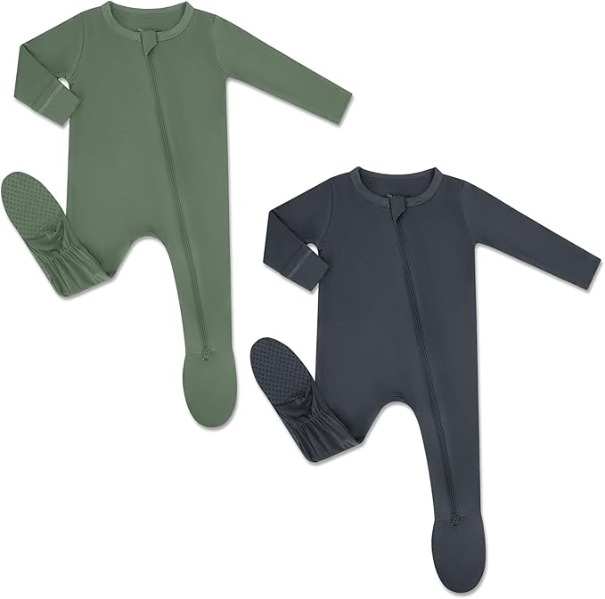 HAPIU Rayon from Bamboo Baby Footed Pajamas, 2 Way Zipper YKK, Footie by HAPIU