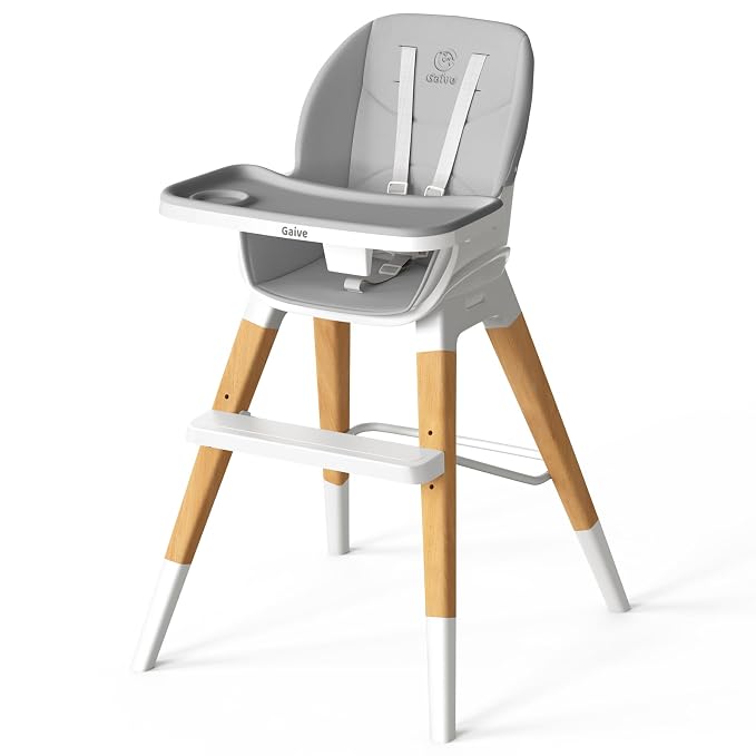 8 in 1 Convertible Wooden High Chair, Adjustable Baby High Chair by Gaive