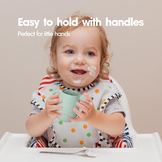 Cuddle Campus Pack of 2 Silicone Baby Training Cup, Shatterproof Toddler Sippy - Image 5
