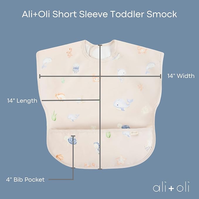 Ali+Oli Smock Bibs for Babies, BPA-Free Oeko-Tex Certified, Waterproof Baby - Image 3