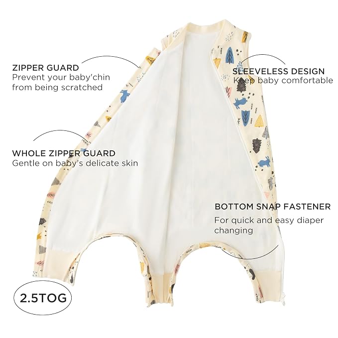 Duomiaomiao 2.5 TOG Toddler Sleep Sack 3-4T 100% Cotton Winter Side Open Zipper - Image 2