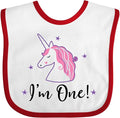 inktastic 1st Birthday Unicorn Baby Bib by Inktastic
