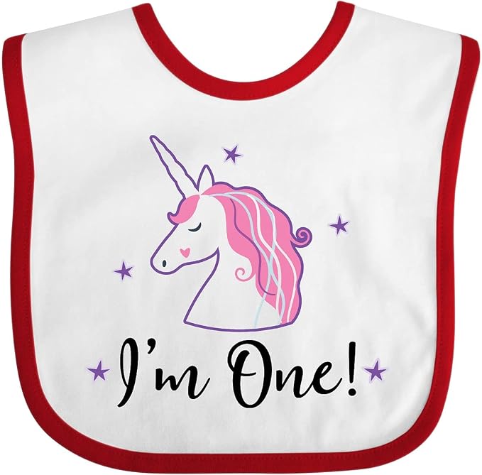 inktastic 1st Birthday Unicorn Baby Bib by Inktastic