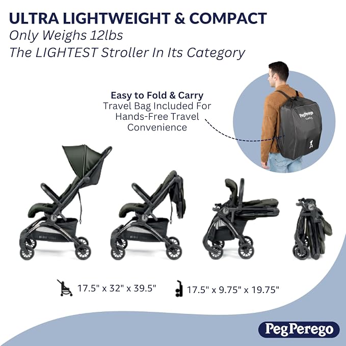 Peg Perego Volo, Ultra Lightweight Carry On Compliant Travel Stroller, - Image 3