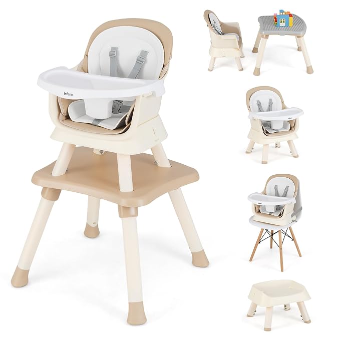 INFANS 8 in 1 Baby High Chair, Convertible Highchair by INFANS