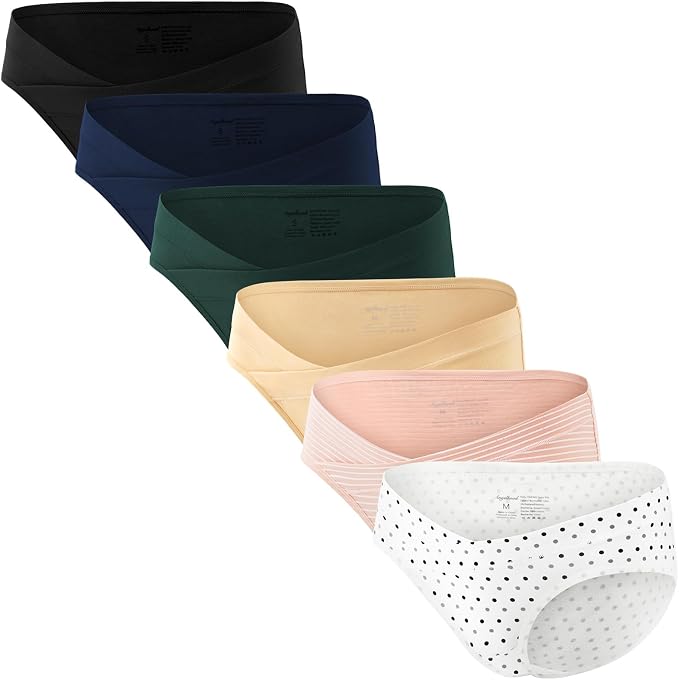 Angelhood 6 Pack Womens Cotton Maternity Underwear, Healthy Maternity Pregnancy by Angelhood
