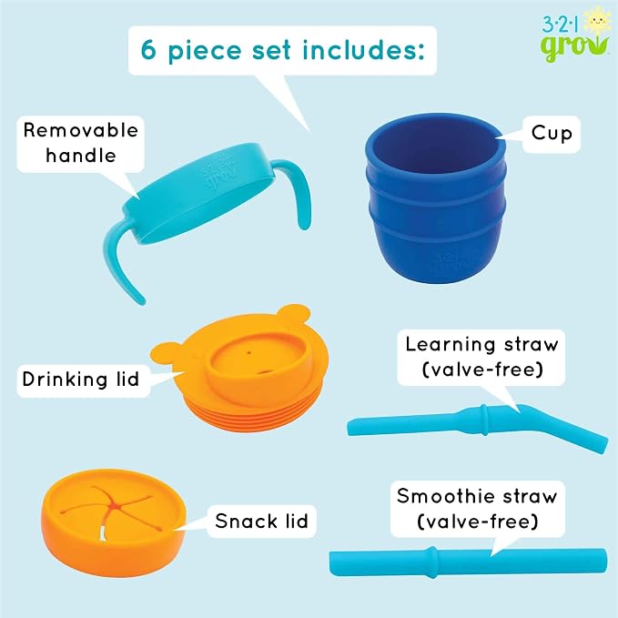 Easy Learn Drink and Snack Set – Baby + Toddler Silicone Learning Cup & Snack - Image 2