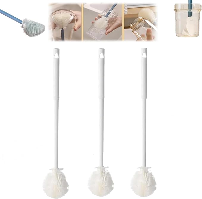 3Pcs 360° Flexible Silicone Bottle Brush by Unknown