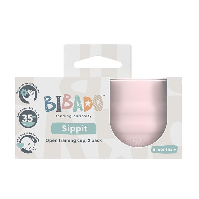 BIBaDO - Sippit Silicone Baby Cup, Blush - Open Training Silicone Cups - Soft - Image 7