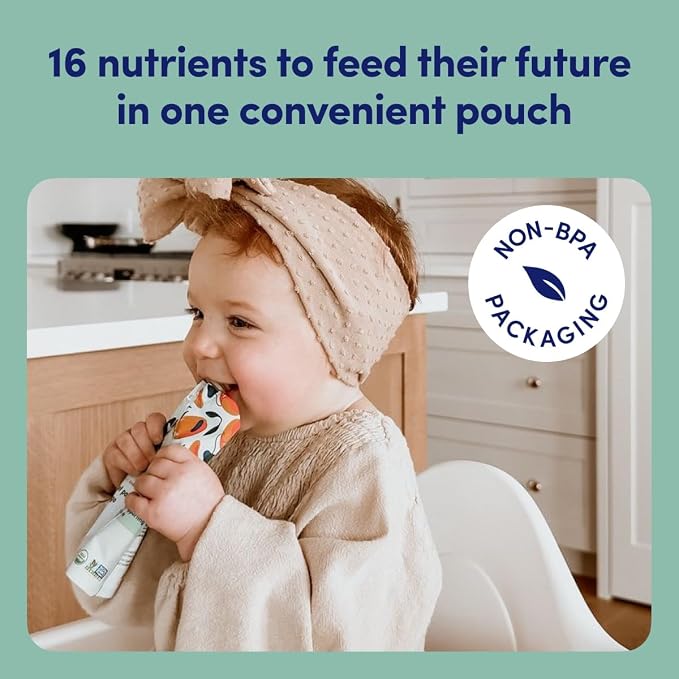 Cerebelly Organic Baby Food Pouches, Broccoli Pear Purees, 16 Nutrients - Image 5