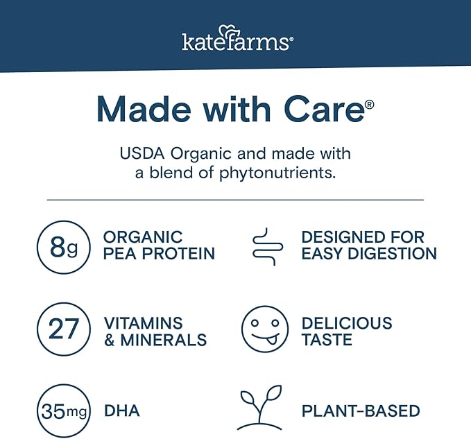 KATE FARMS Organic Kids Nutrition Chocolate Shake, 8g Protein, 27 Vitamins and - Image 4