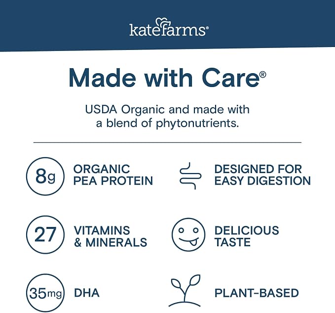KATE FARMS Organic Kids Nutrition Chocolate Shake, 8g Protein, 27 Vitamins and - Image 5