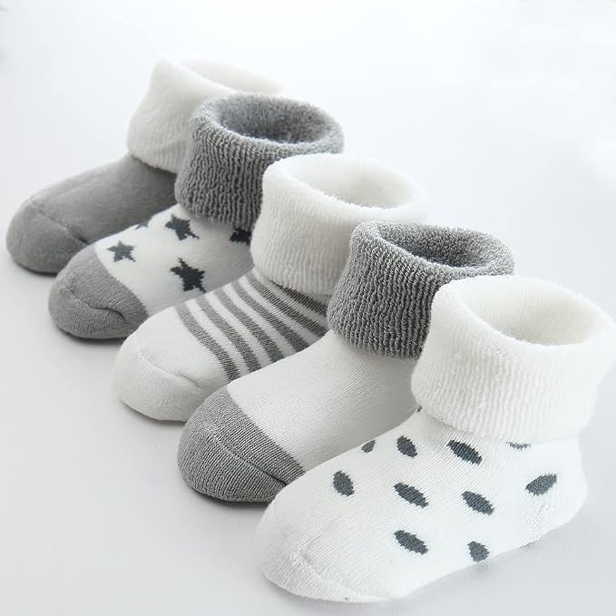 Newborn Baby Boy Girl Caps Mittens Socks Set Cotton Baby Essentials Accessories - Image 3
