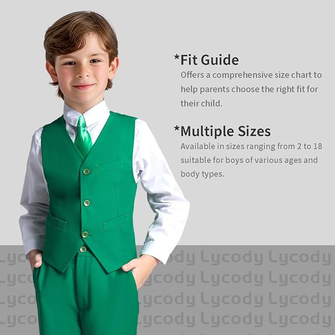 Boys Vest Set Formal Dress Suits Wedding Outfit Dresswear - Image 3