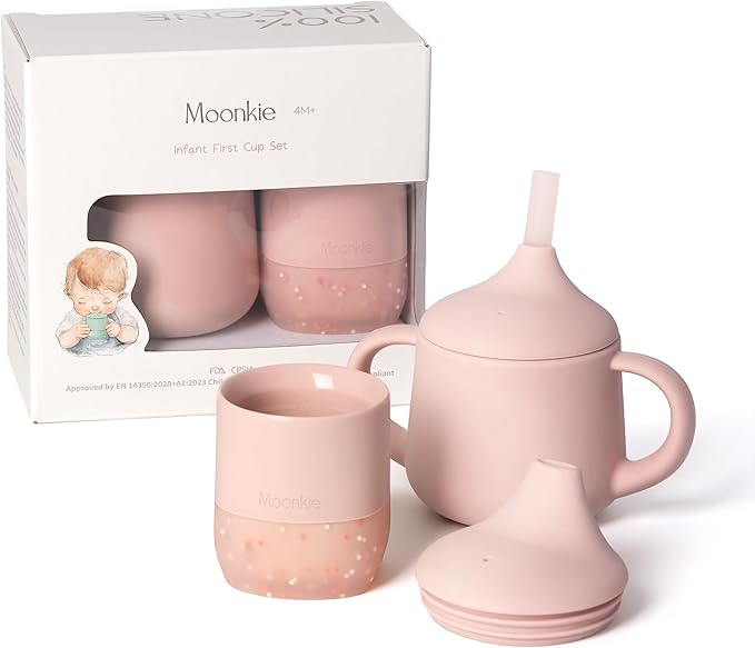 Moonkie Baby Training Cup & Sippy Cup Set | 4 Months+ | Baby-Led Weaning by Moonkie