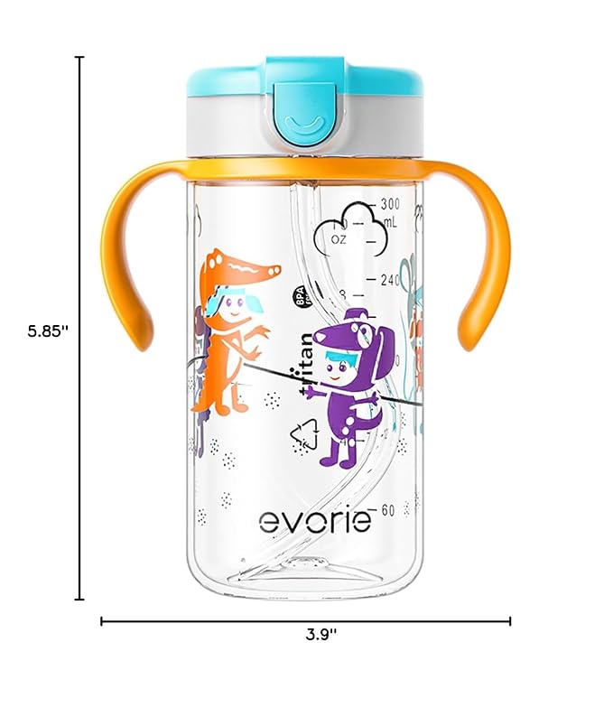 Evorie Tritan Spill Proof Toddler Straw Sippy Cup, 10 oz - Image 9