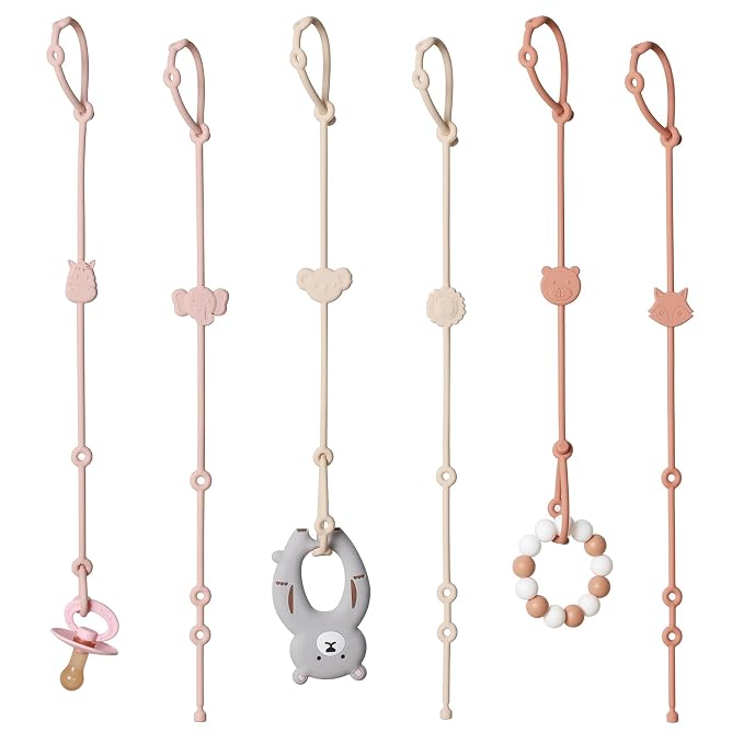 ROCCED Toy Straps for Baby 6pcs, Silicone High Chair Toys Straps Stroller by ROCCED