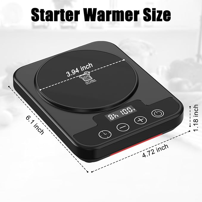 Sourdough Starter Warmer Mat, 12H Timer Warming Heating Pad, Precise 1°F - Image 2