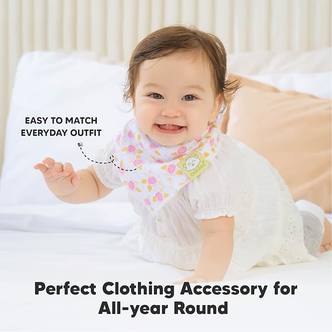 KeaBabies 8-Pack Organic Baby Bandana Bibs - Image 8