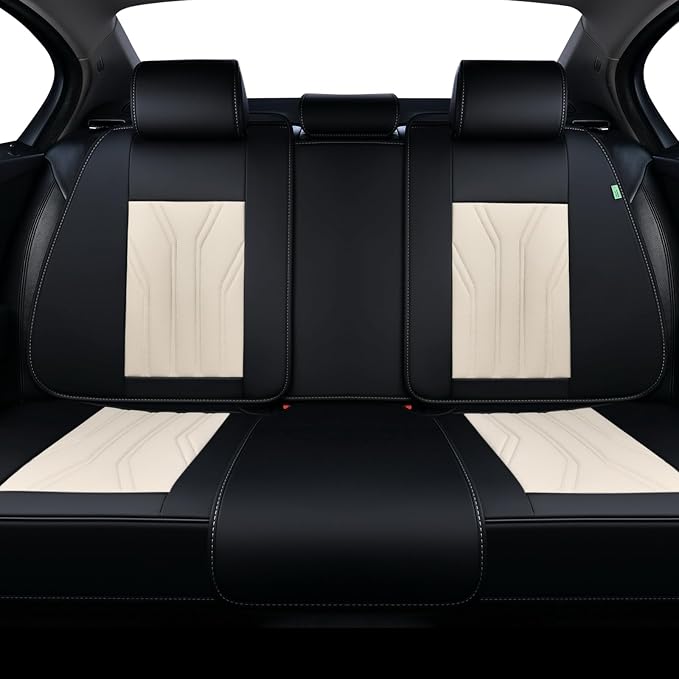 FLORICH Rear Seat Covers Leather Car Seat Covers Waterproof Back Seat Cover - Image 7
