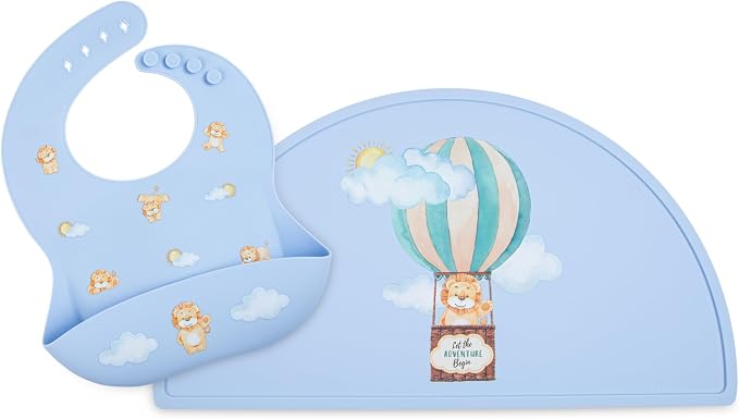 Silicone Baby Bib and Mat | Boys Girls Babies & Toddlers | Waterproof, by Mamabears