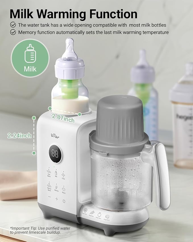Bear Baby Food Maker with Two Layer Steam Baskets, One Step Baby Food Processor - Image 7