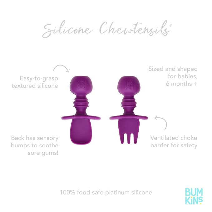 Bumkins Baby Utensils Set, Chewtensils Silicone Spoons - Image 5
