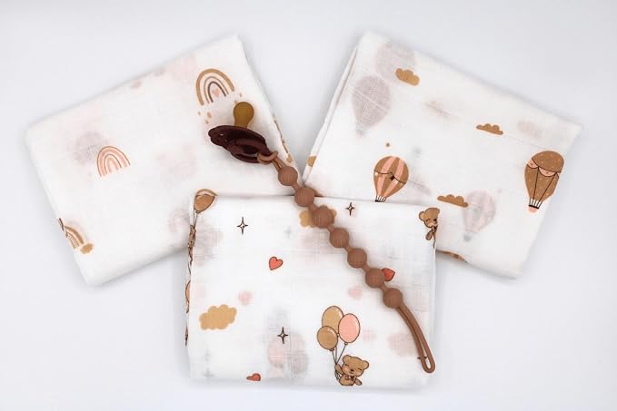 100% Muslin Cotton Baby Receiving Cloths, 27x27 in, Soft & Gentle - Image 2