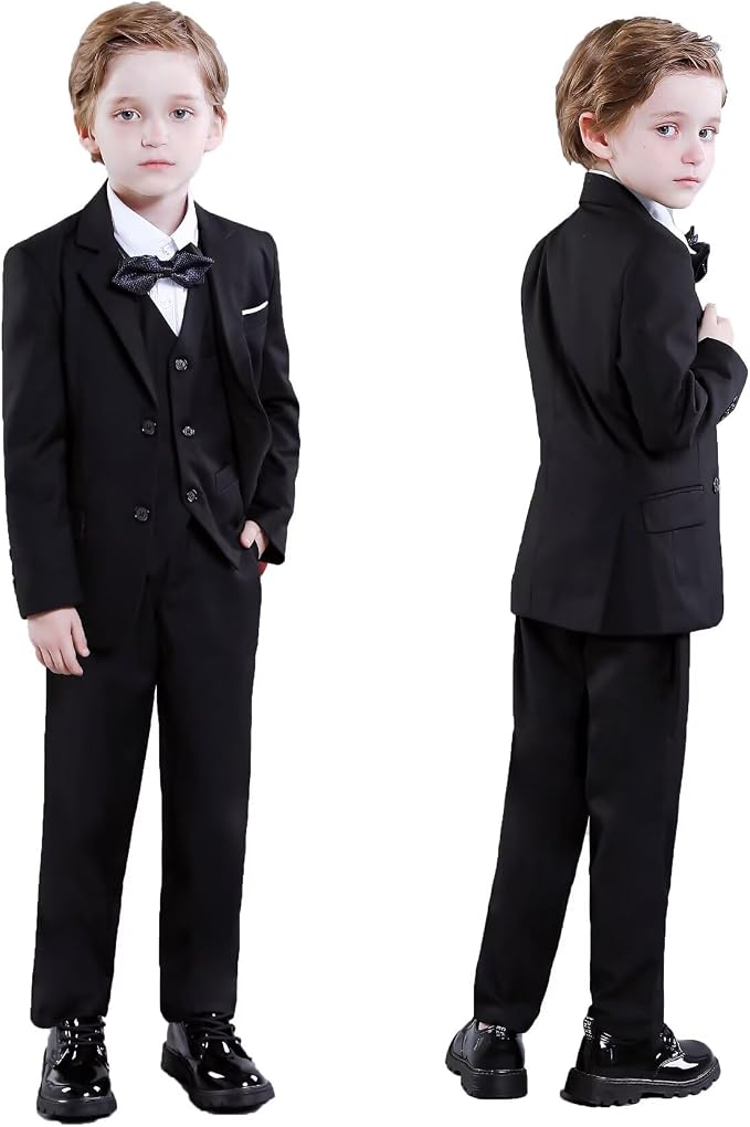 Boys Suit Set Slim Fit Kids Formal Suits Toddler Tuxedo Wedding Prom Classic - Image 5