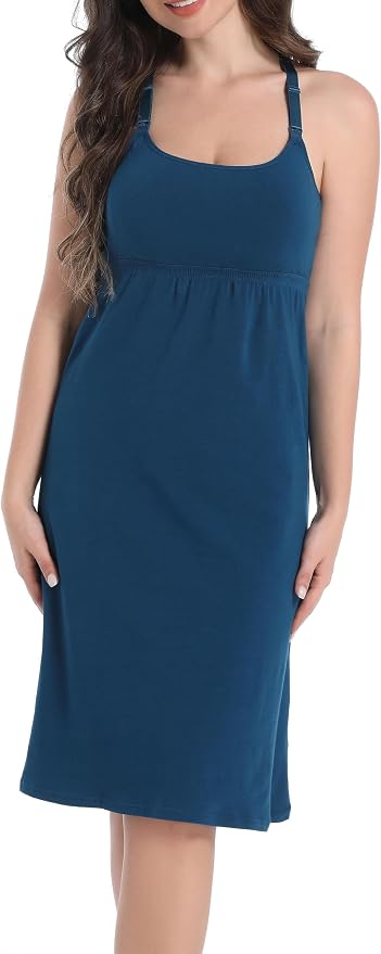 SUIEK 3-Pack Maternity Nursing Nightgown Cotton Breastfeeding Dress Pregnancy - Image 5