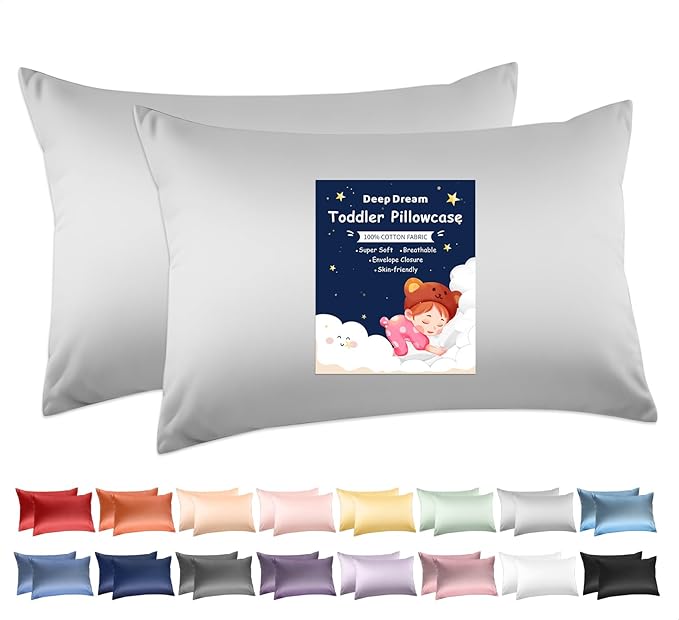 Deep Dream Toddler Pillowcases for 13x18 Pillow 2 Pack, 100% Cotton Travel by DeepDream
