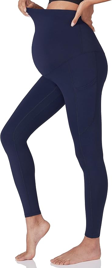 POSHDIVAH 3 Pack Women's Maternity Workout Leggings Over The Belly Pregnancy - Image 2