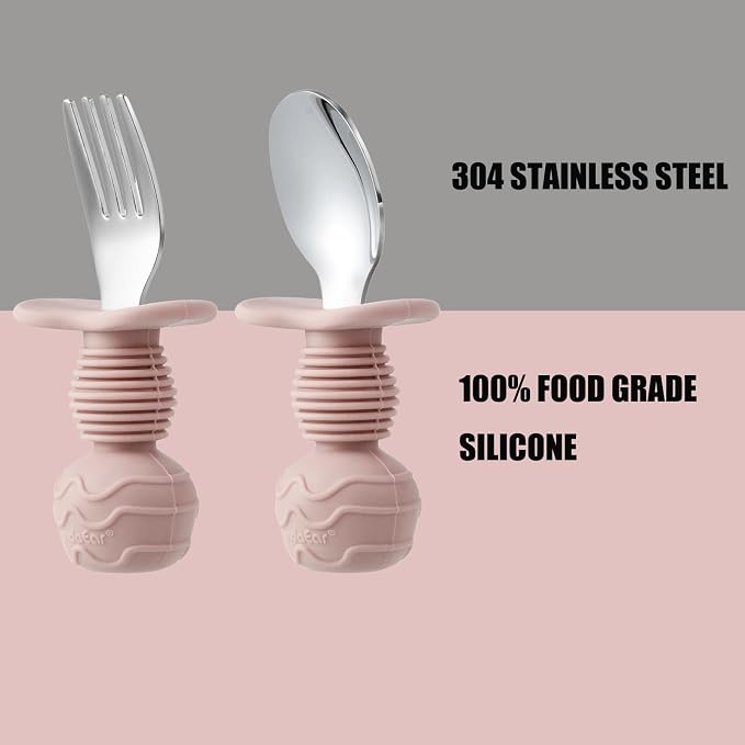 PandaEar 6 Pack Stainless Steel Toddler Spoons and Fork Feeding Set - Image 4