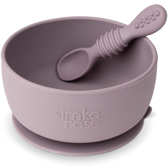 Simka Rose Baby Bowl and Spoon Set, Suction Bowls by simkarose